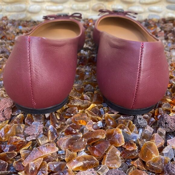 Bruno Magli Burgundy/Wine Leather Ballet Flats Size 38/US 8 NWOT - Picture 4 of 7